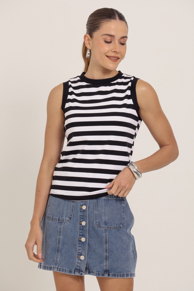 9037314 - Regata Listrada Bicolor  PRETO