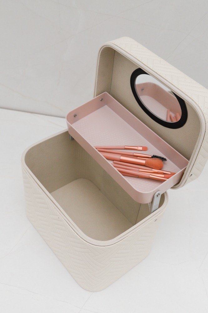 9037328 - Necessaire Organizadora Com Divisória E Espelho OFF-WHITE