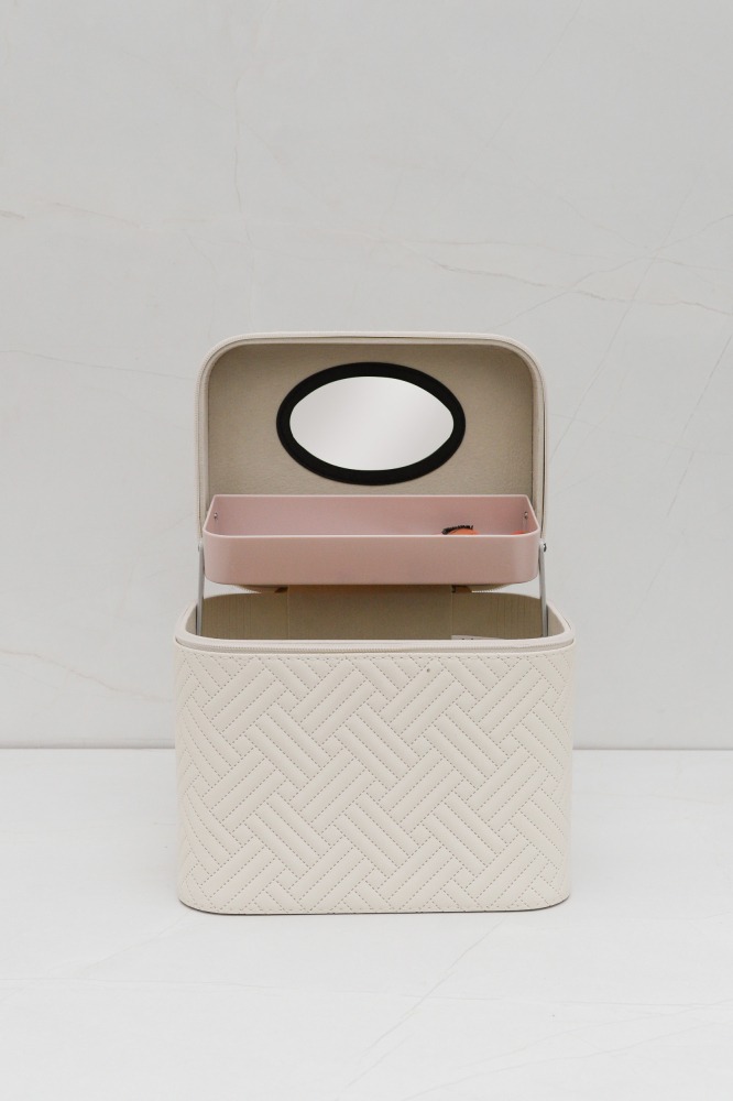 9037328 - Necessaire Organizadora Com Divisória E Espelho OFF-WHITE