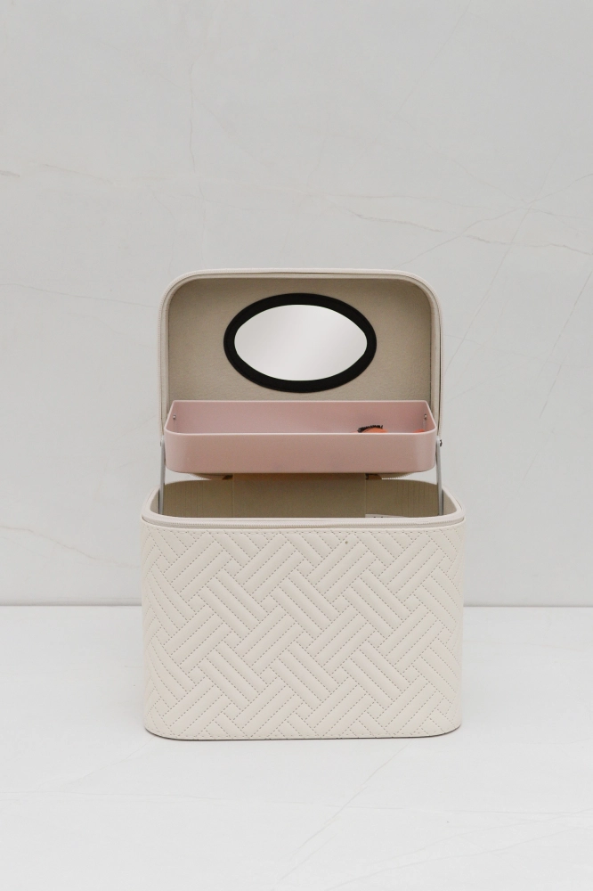 9037328 - Necessaire Organizadora Com Divisória E Espelho OFF-WHITE