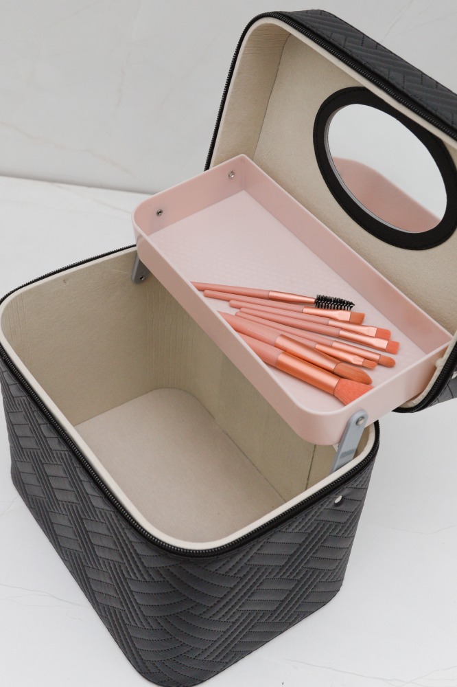 9037328 - Necessaire Organizadora Com Divisória E Espelho PRETO