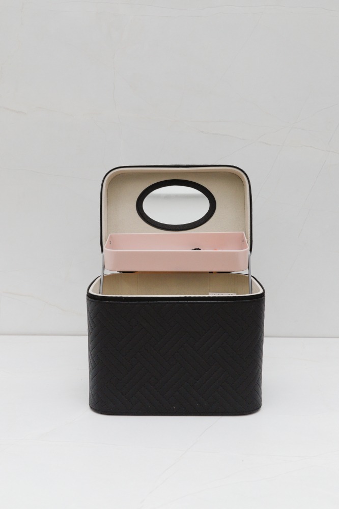 9037328 - Necessaire Organizadora Com Divisória E Espelho PRETO