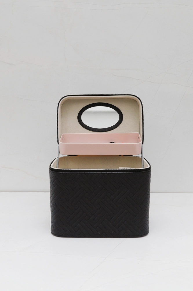 9037328 - Necessaire Organizadora Com Divisória E Espelho PRETO