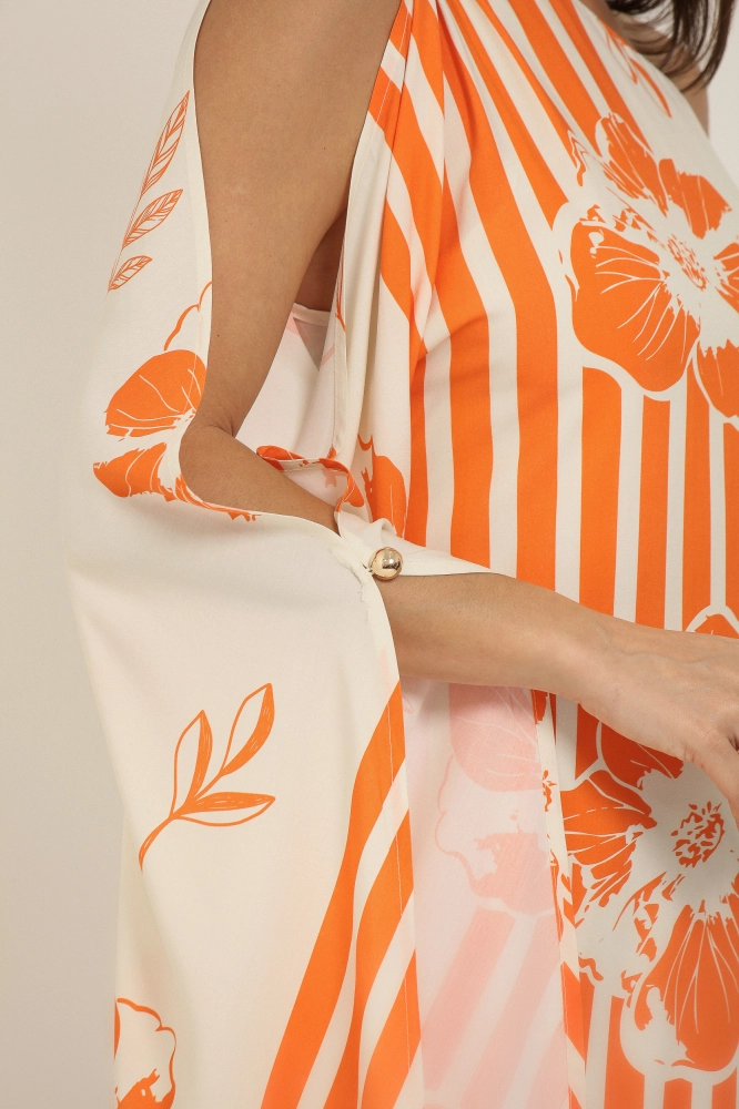 9037342 - Vestido Longo Estampado Caminhos Florais LARANJA 9037342 - Vestido Longo Estampado Caminhos Florais LARANJA - Imagem 2