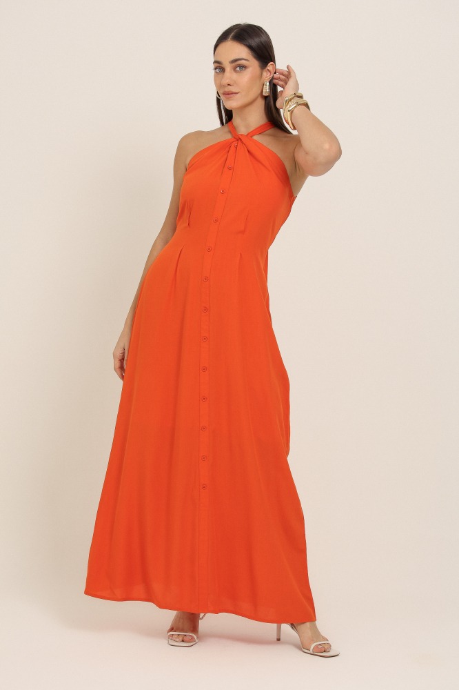9037345 - Vestido Longo Cava Americana LARANJA