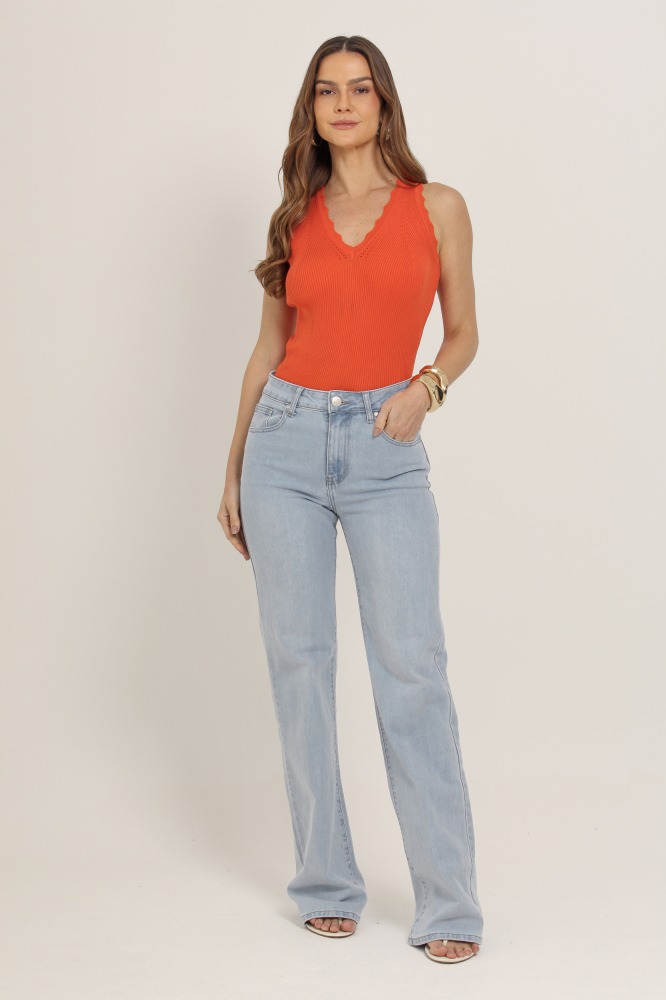 9037354 - Regata Tricot Detalhe Ondas LARANJA 9037354 - Regata Tricot Detalhe Ondas LARANJA