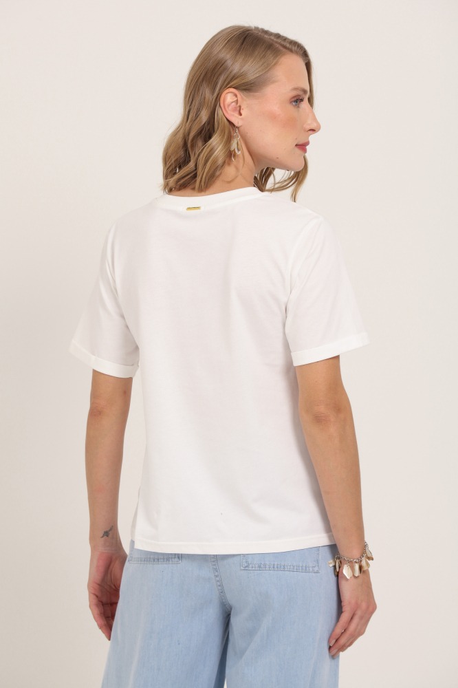 9037370 - T-Shirt Mar E Sol BRANCO
