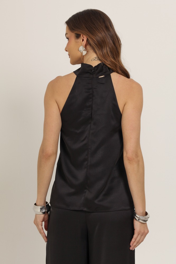 9037371 - Regata Acetinada Cava Americana Com Detalhe Argola PRETO