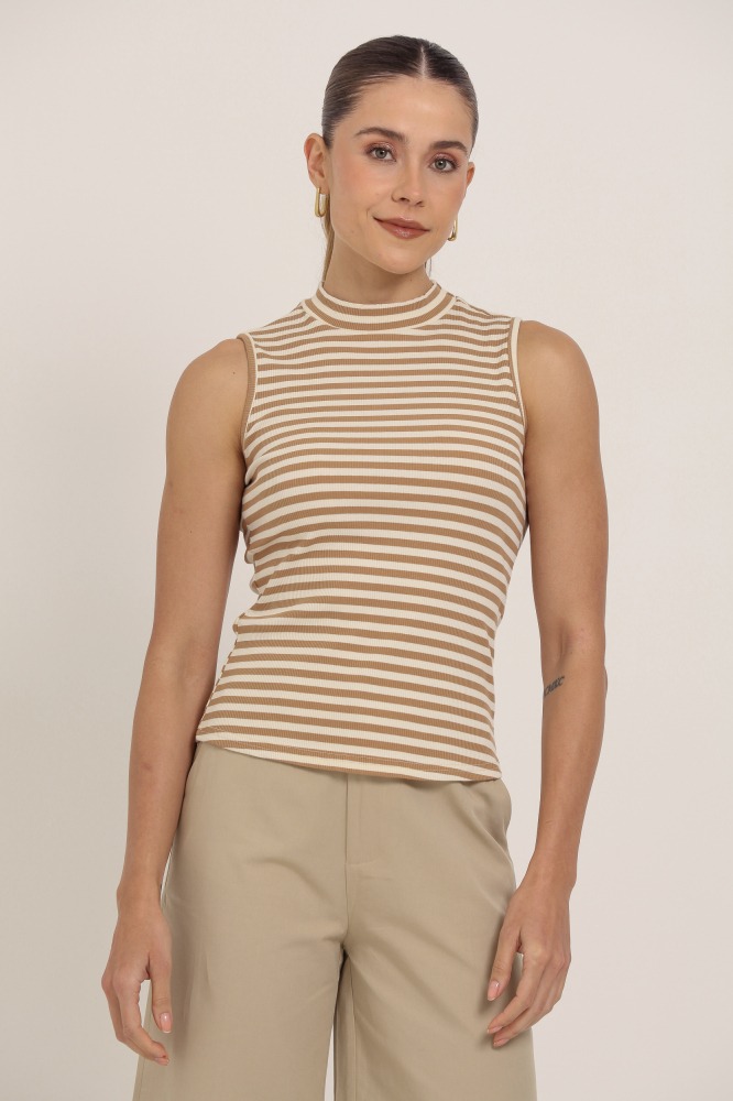 9037375 - Regata Canelada Listrada BEGE 9037375 - Regata Canelada Listrada BEGE