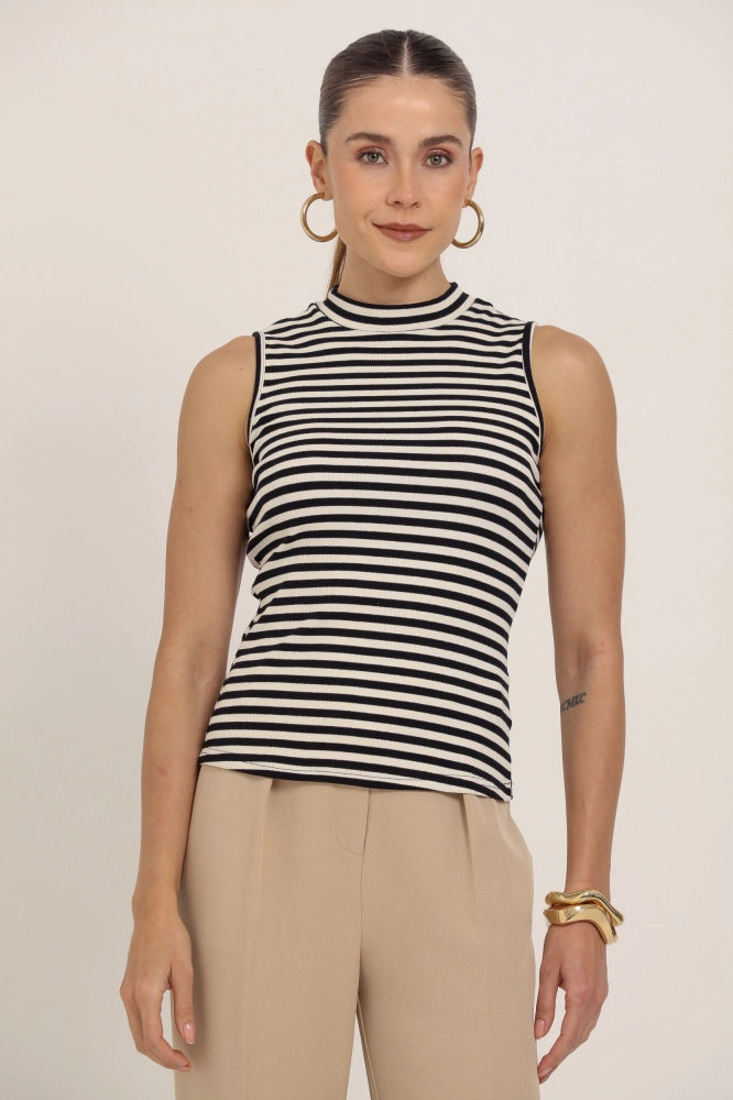 9037375 - Regata Canelada Listrada PRETO