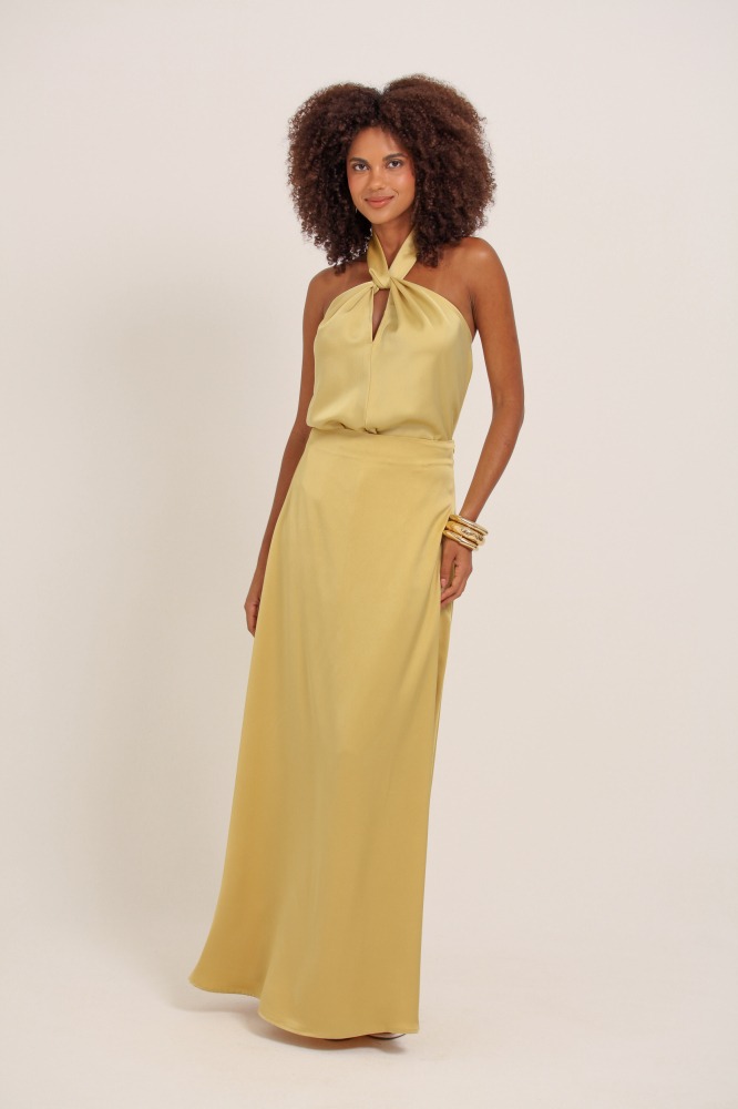 9037383 - Saia Longa Acetinada AMARELO
