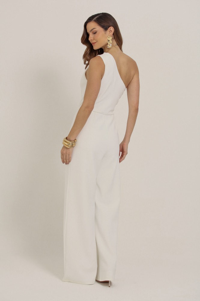 9037384 - Macacão Alfaiataria Ombro Só BRANCO 9037384 - Macacão Alfaiataria Ombro Só BRANCO