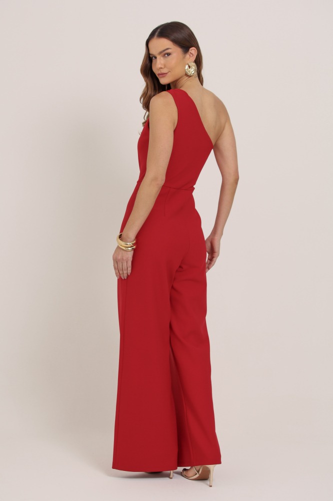 9037384 - Macacão Alfaiataria Ombro Só VERMELHO 9037384 - Macacão Alfaiataria Ombro Só VERMELHO