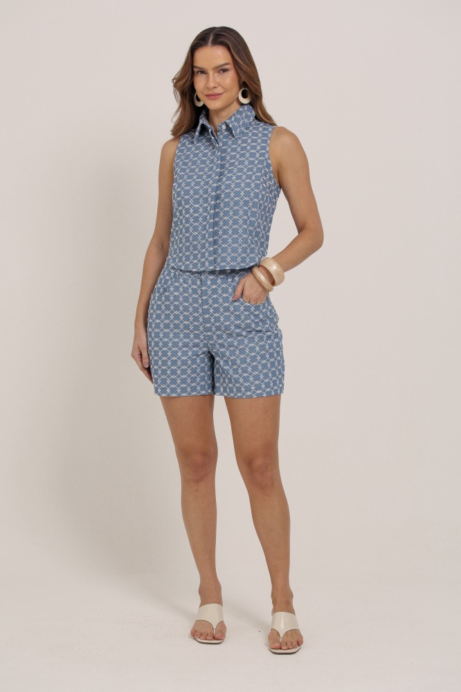 9037405 - Colete Jeans Laise AZUL