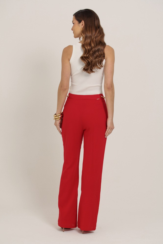 9037408 - Calça Com Detalhe De Corrente VERMELHO 9037408 - Calça Com Detalhe De Corrente VERMELHO