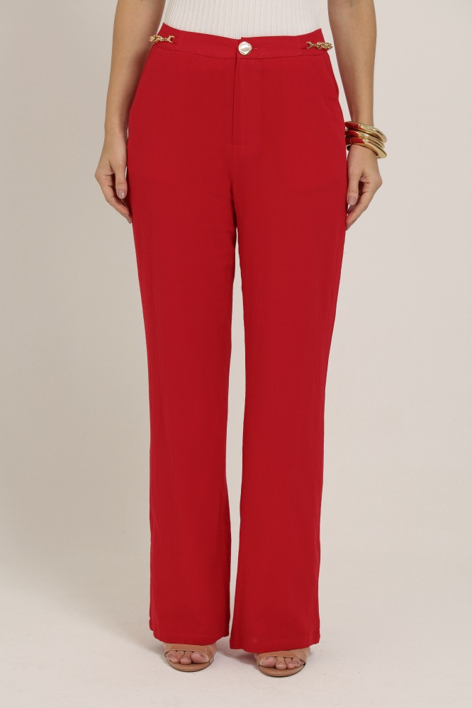 9037408 - Calça Com Detalhe De Corrente VERMELHO 9037408 - Calça Com Detalhe De Corrente VERMELHO