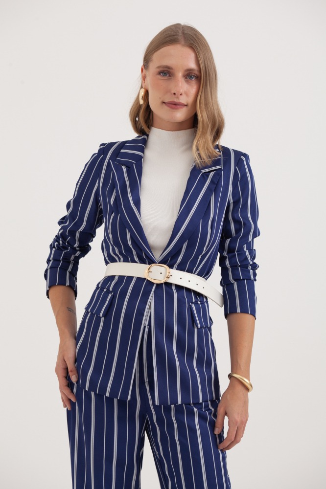 9037412 - Blazer Listrado Ajustado MARINHO 9037412 - Blazer Listrado Ajustado MARINHO
