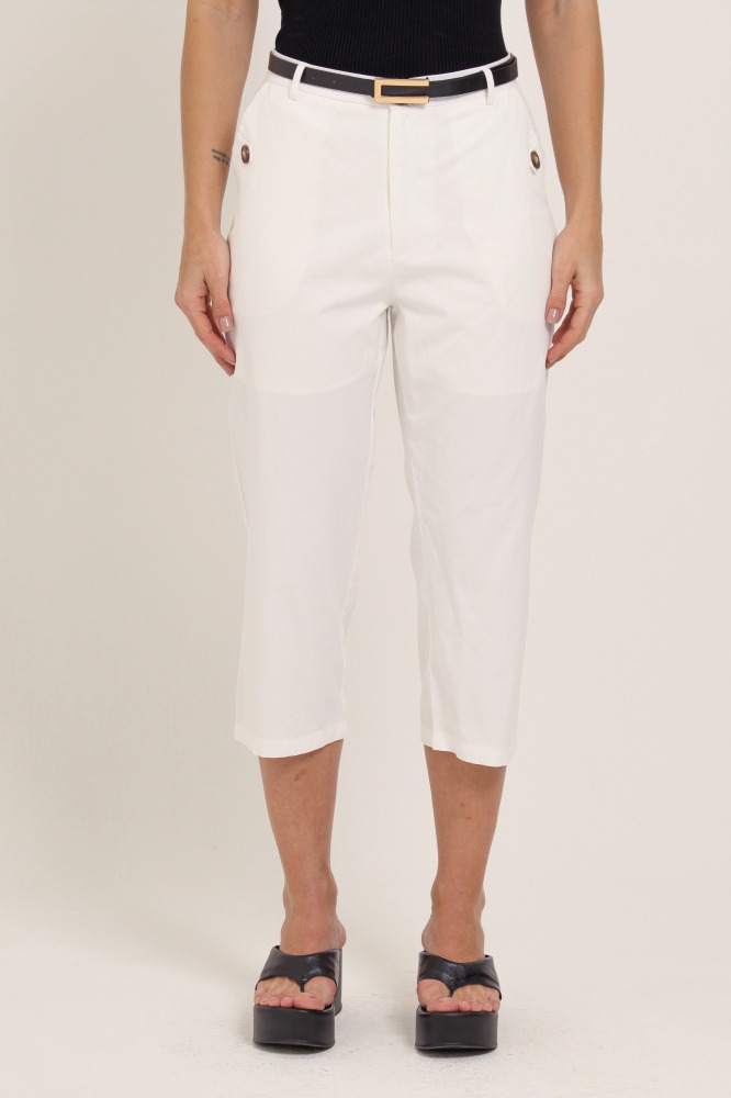 9037414 - Calça Capri Martingale No Bolso BRANCO 9037414 - Calça Capri Martingale No Bolso BRANCO