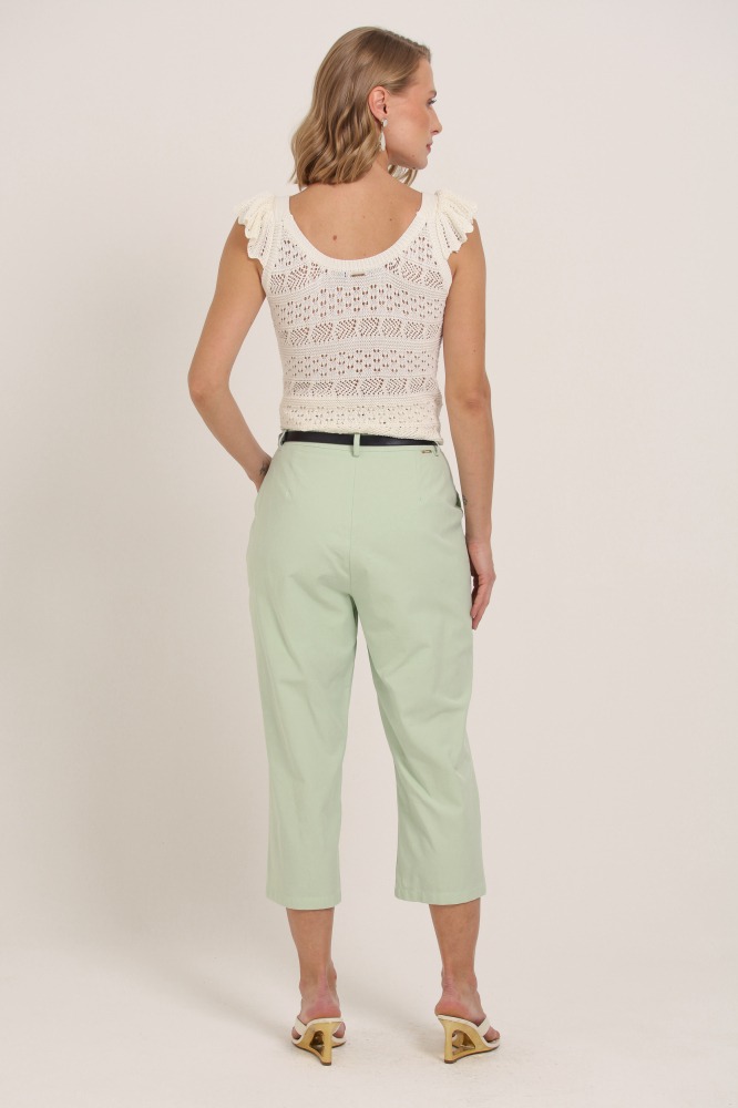 9037414 - Calça Capri Martingale No Bolso VERDE ÁGUA 9037414 - Calça Capri Martingale No Bolso VERDE ÁGUA