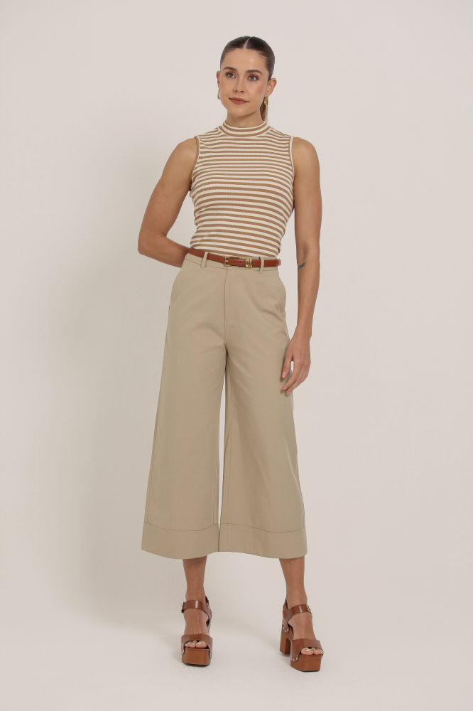 9037415 -  Calça Chino Pantacourt Barra Italiana CAQUI