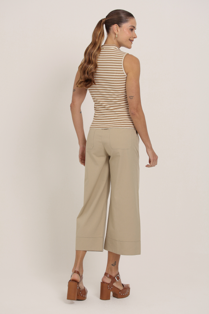 9037415 -  Calça Chino Pantacourt Barra Italiana CAQUI