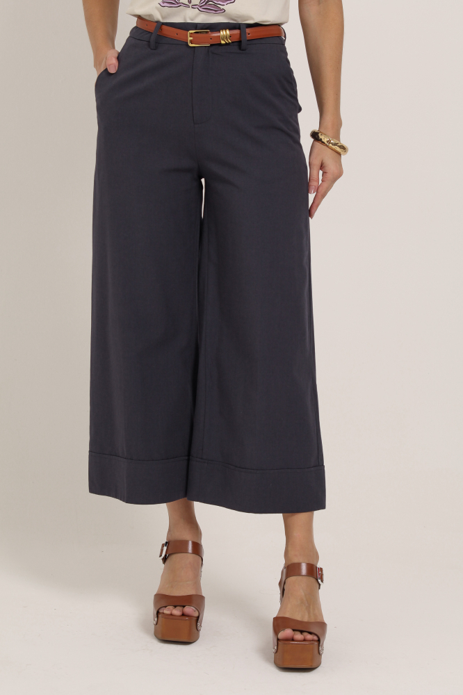 9037415 - Calça Chino Pantacourt Barra Italiana MARINHO 