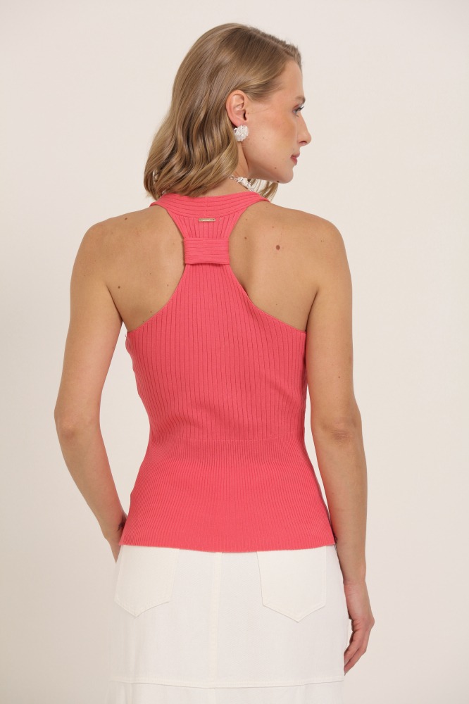 9037417 - Regata Tricot Detalhe Costas GOIABA 9037417 - Regata Tricot Detalhe Costas GOIABA