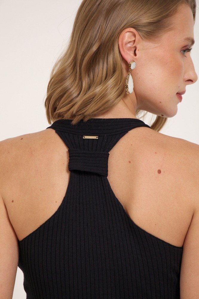9037417 - Regata Tricot Detalhe Costas PRETO