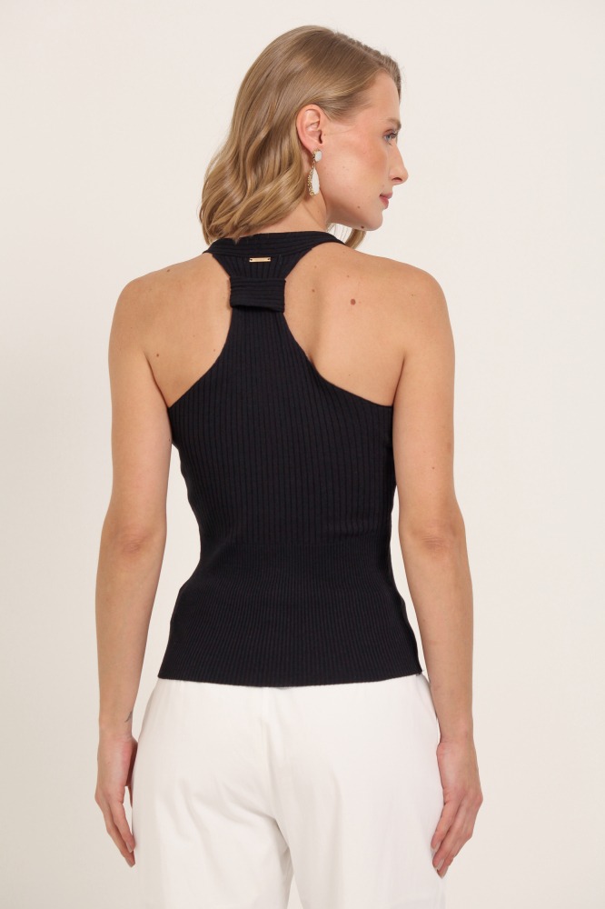 9037417 - Regata Tricot Detalhe Costas PRETO