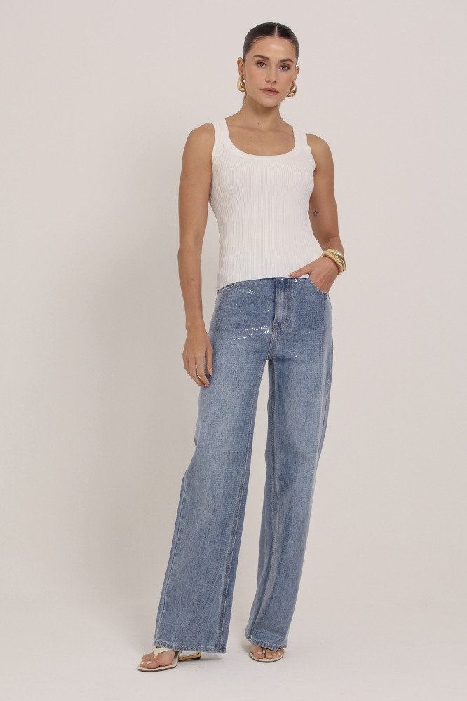 9037419 - Blusa Regata Tricot Alça Dupla OFF-WHITE