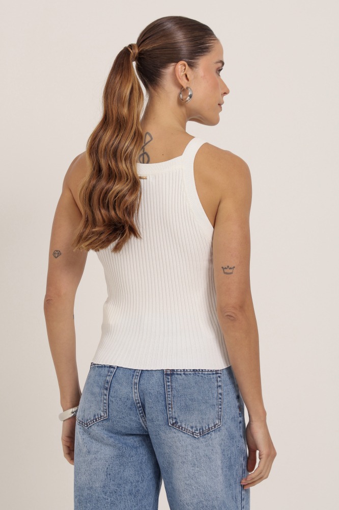 9037424 - Regata Tricot Decote Reto OFF-WHITE