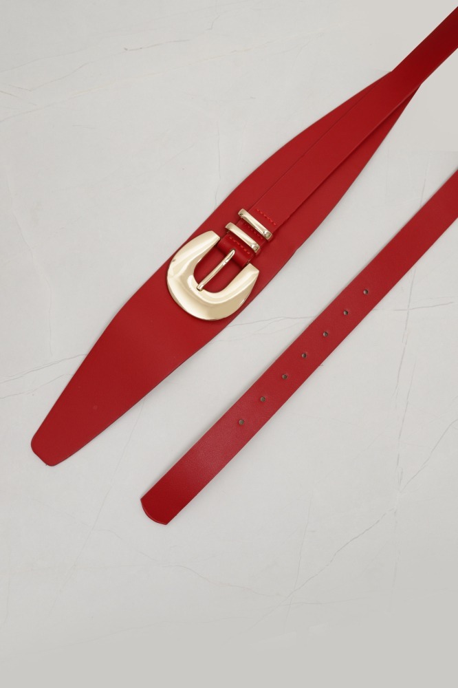 9037462 - Cinto PU Largo com Passantes VERMELHO 9037462 - Cinto PU Largo com Passantes VERMELHO