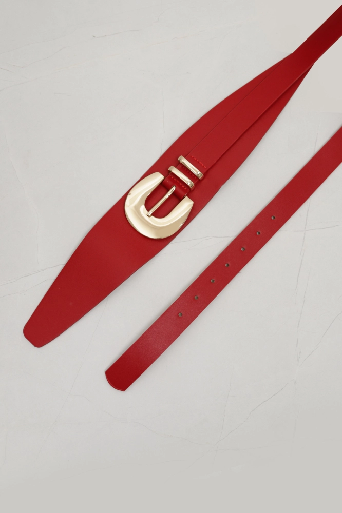 9037462 - Cinto PU Largo com Passantes VERMELHO 9037462 - Cinto PU Largo com Passantes VERMELHO - Imagem 2