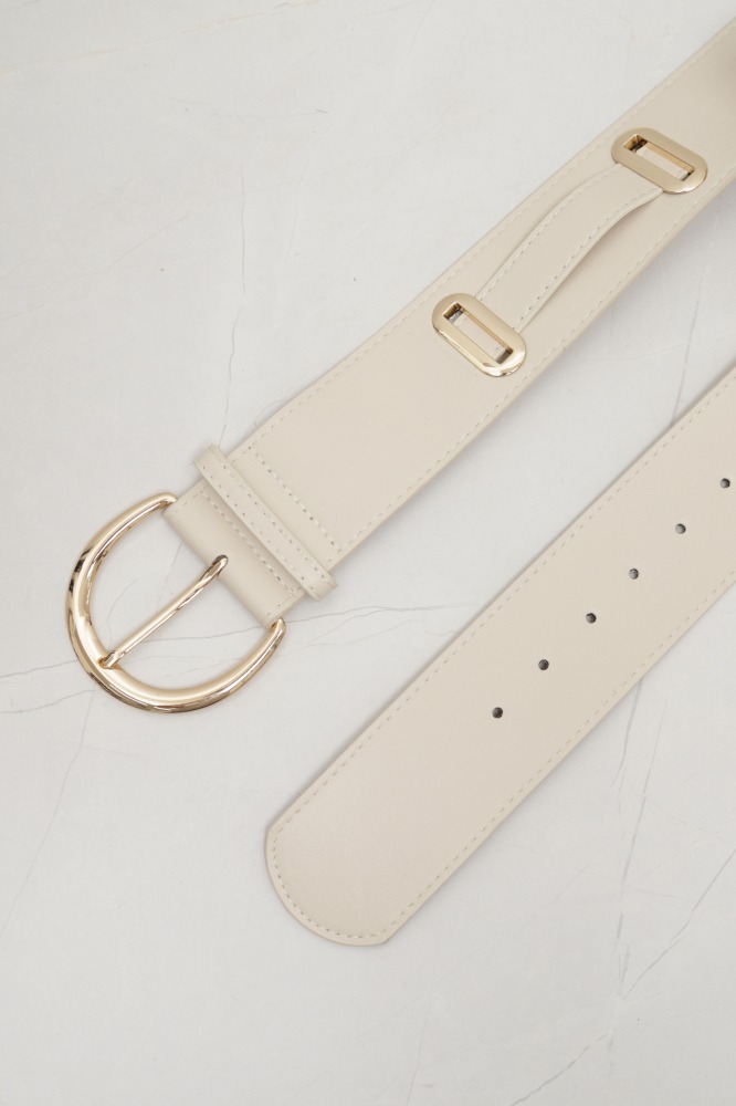 9037464 - Cinto PU com Detalhes Laterais BEGE 9037464 - Cinto PU com Detalhes Laterais BEGE