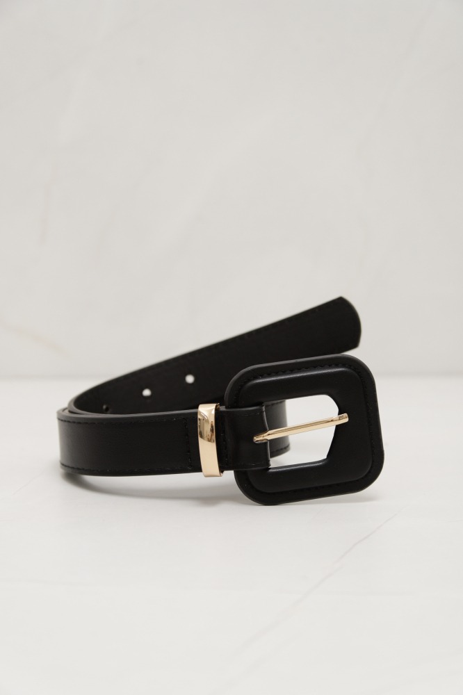 9037465 - Cinto PU com Fivela Forrada PRETO