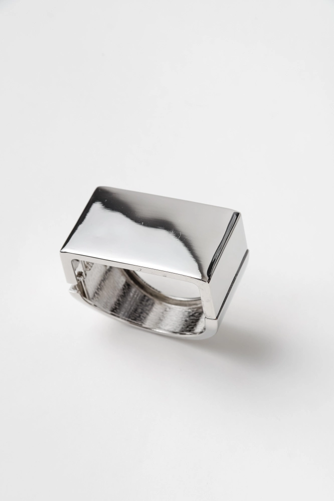 9037474 - Bracelete Largo Quadrado PRATA - Imagem 1