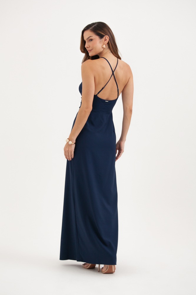 9037508 - Vestido Com Macramê E Franzido No Busto MARINHO 9037508 - Vestido Com Macramê E Franzido No Busto MARINHO