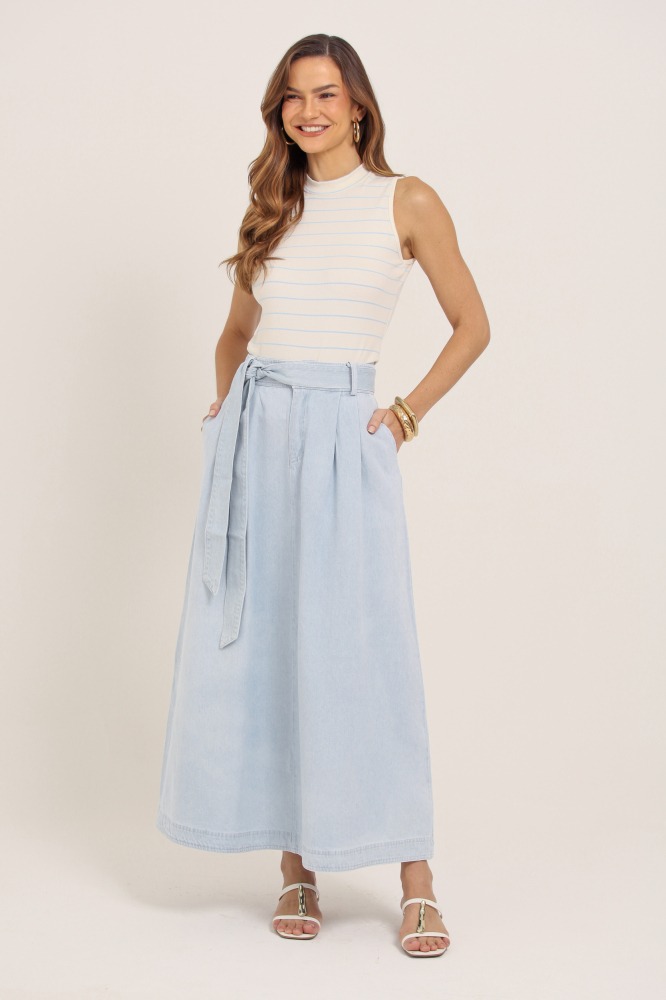 9037522 - Blusa Regata Listrada Com Gola AZUL