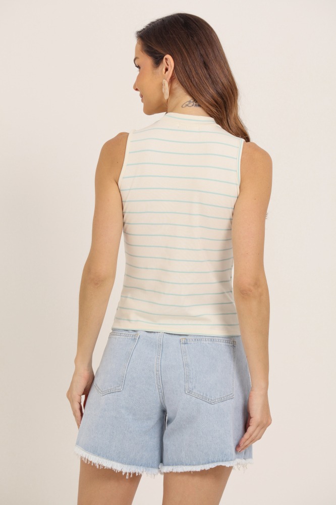 9037522 - Blusa Regata Listrada Com Gola VERDE 