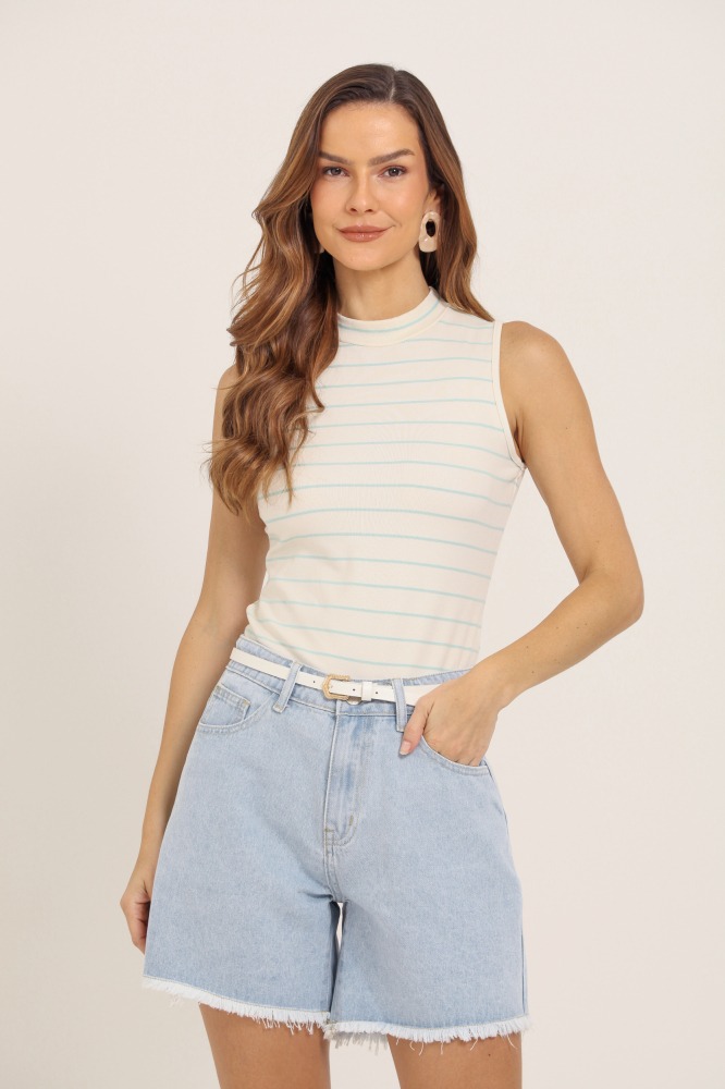 9037522 - Blusa Regata Listrada Com Gola VERDE 