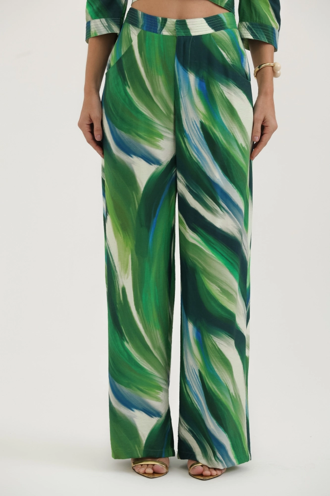 9037535 - Calça Pantalona Estampa Botanique VERDE 9037535 - Calça Pantalona Estampa Botanique VERDE - Imagem 2