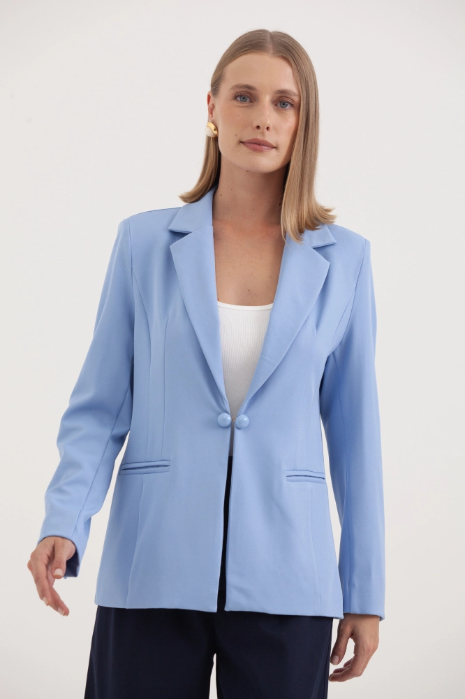 9037566 - Blazer Recortes Fecho Bolinha AZUL 9037566 - Blazer Recortes Fecho Bolinha AZUL - Imagem 1