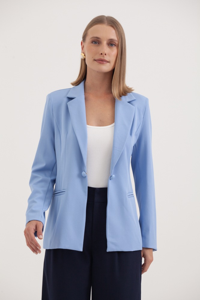 9037566 - Blazer Recortes Fecho Bolinha AZUL 9037566 - Blazer Recortes Fecho Bolinha AZUL