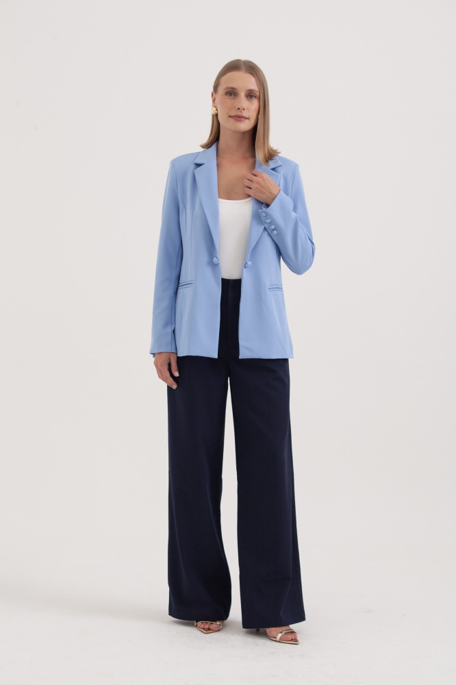9037566 - Blazer Recortes Fecho Bolinha AZUL 9037566 - Blazer Recortes Fecho Bolinha AZUL