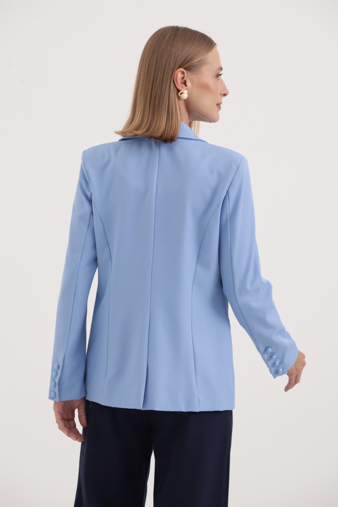9037566 - Blazer Recortes Fecho Bolinha AZUL 9037566 - Blazer Recortes Fecho Bolinha AZUL