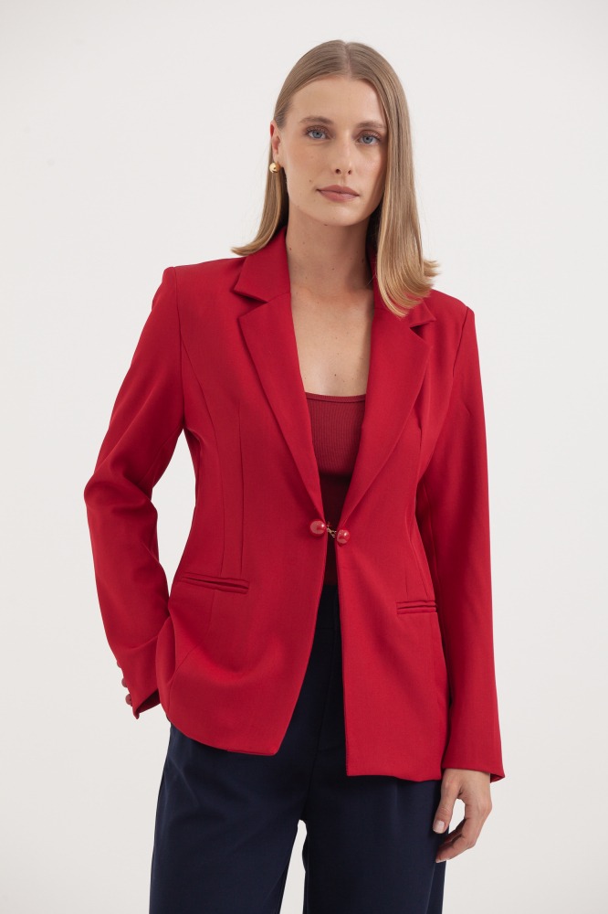 9037566 - Blazer Recortes Fecho Bolinha CEREJA 9037566 - Blazer Recortes Fecho Bolinha CEREJA