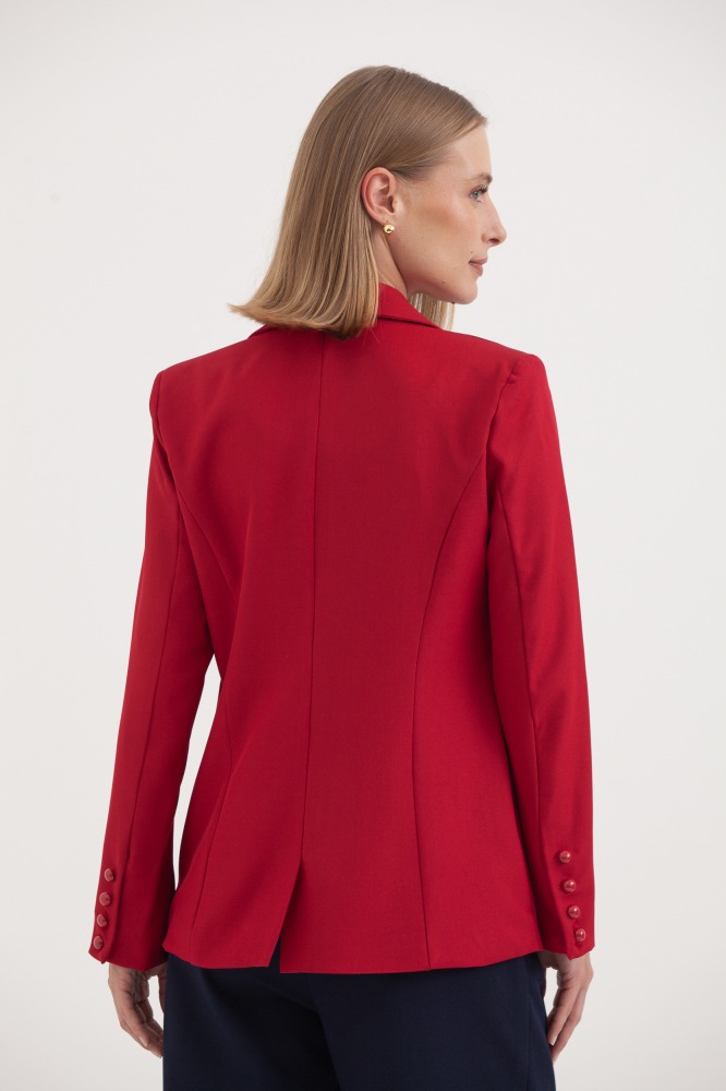 9037566 - Blazer Recortes Fecho Bolinha CEREJA 9037566 - Blazer Recortes Fecho Bolinha CEREJA