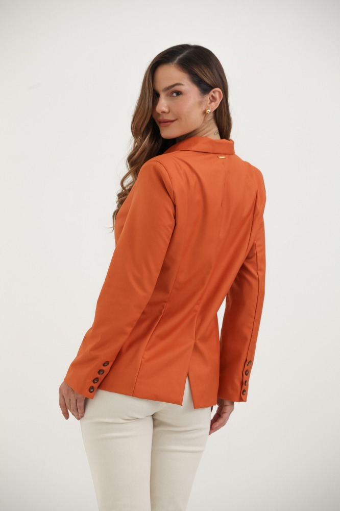9037568 - Blazer Básico Botão Tartaruga CORAL