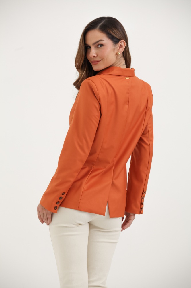 9037568 - Blazer Básico Botão Tartaruga CORAL