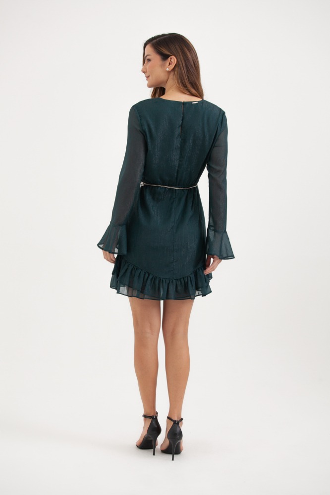 9037649 - Vestido Manga Longa Com Babados Punho E Barra VERDE 9037649 - Vestido Manga Longa Com Babados Punho E Barra VERDE